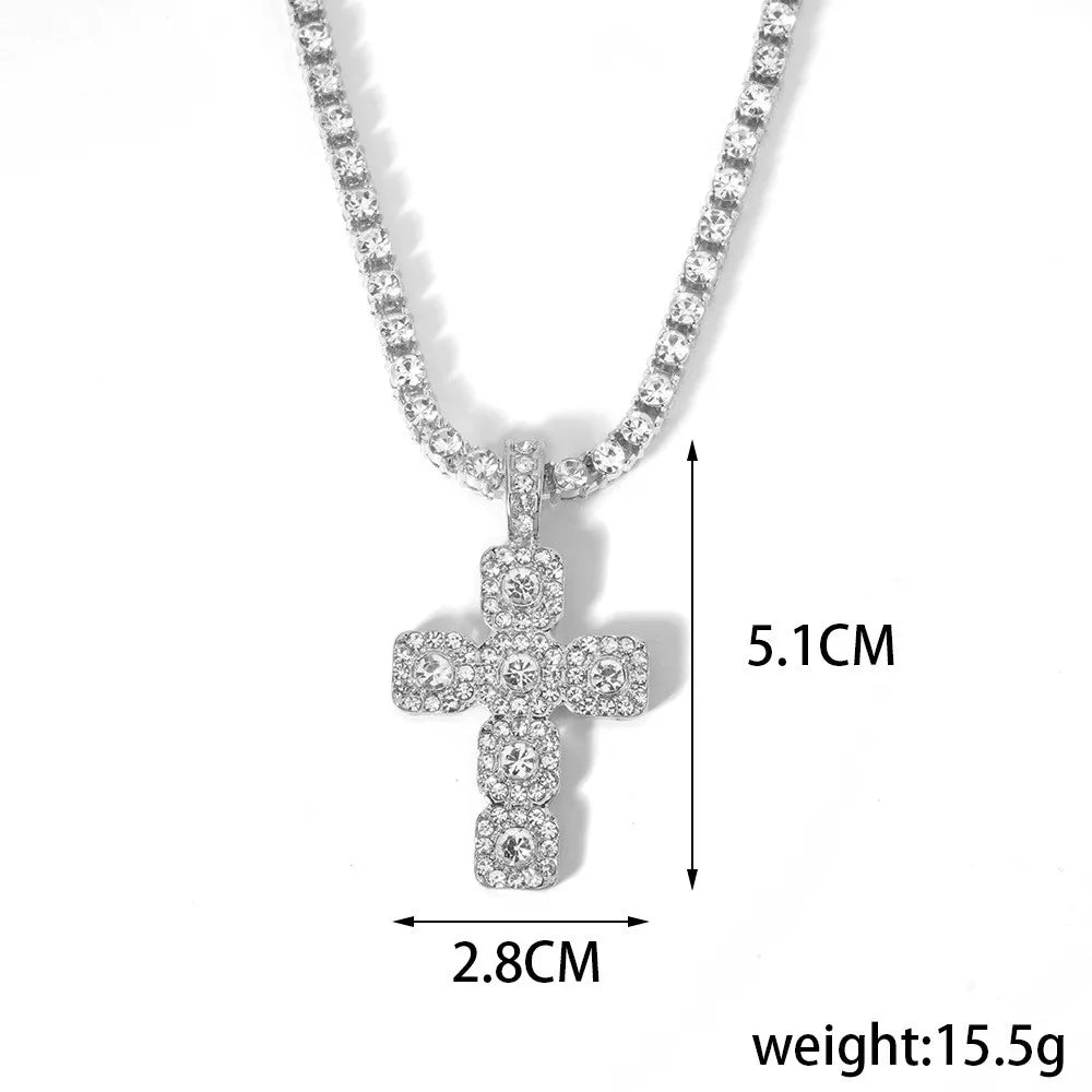 Cross necklace tennis chain
