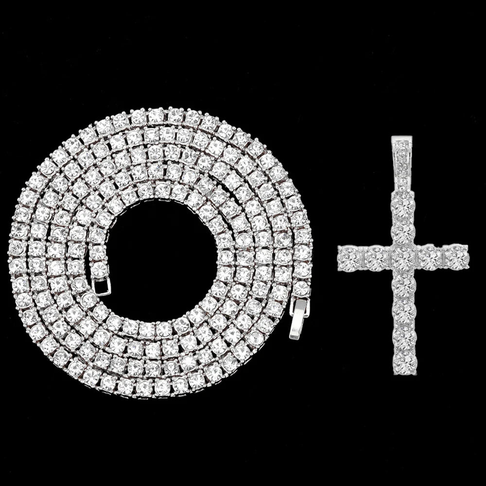 Cross necklace tennis