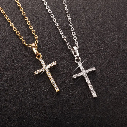 Gold/Silver Cross Pendant Necklace