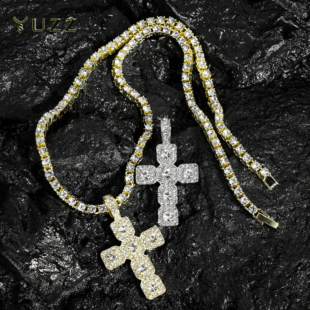 Cross necklace tennis chain