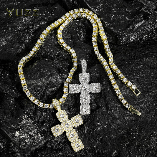 Cross necklace tennis chain