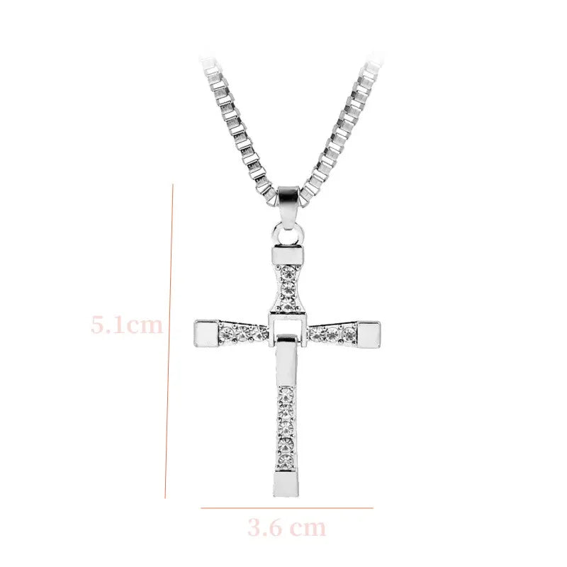 Rhinestones Pendant Cross Necklace