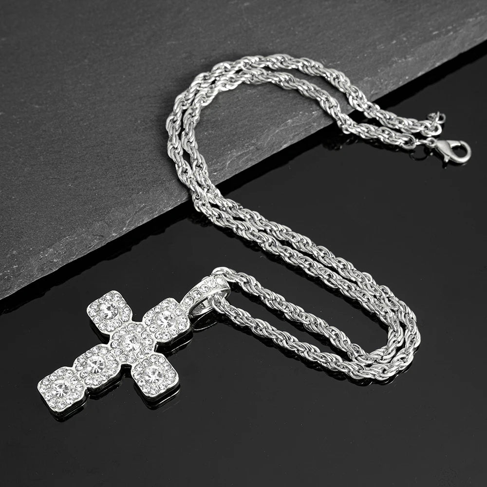 Cross necklace tennis chain