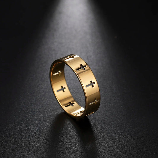 Personality Hollow Cross Ring