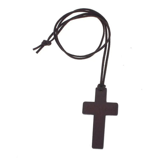 Retro Wooden Cross Neclace