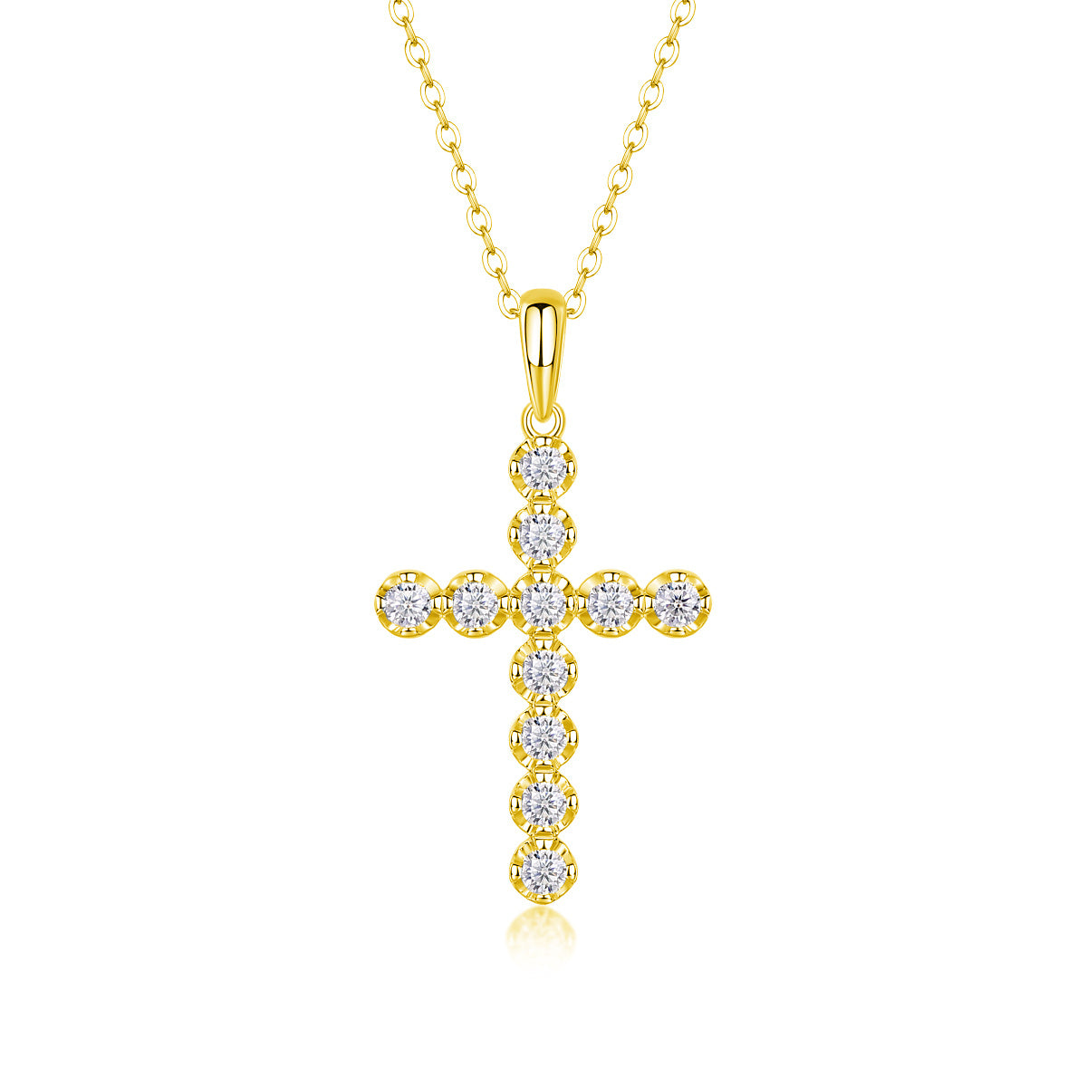 Beautiful Cross Necklace with Moissanite & S925 Sterling Silver