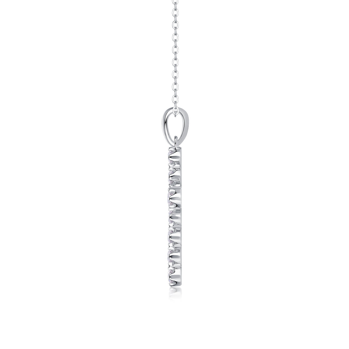 Beautiful Cross Necklace with Moissanite & S925 Sterling Silver