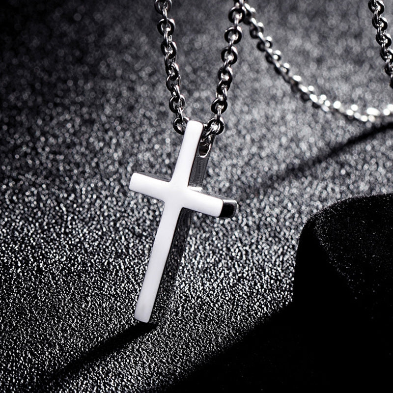 Titanium Steel Cross Pendant Necklace