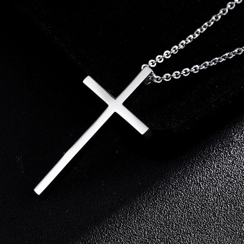 Titanium Steel Cross Pendant Necklace